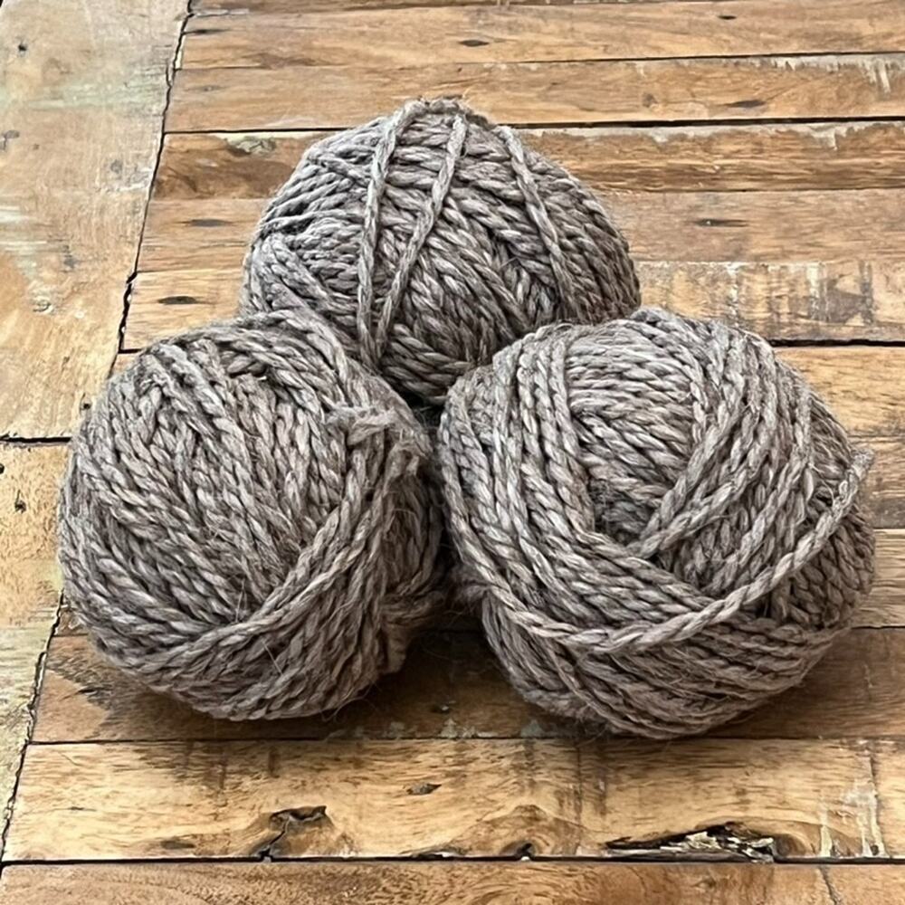 Natural 2 Ply Wool Yarn Ball Handspun Handmade 300 Grams